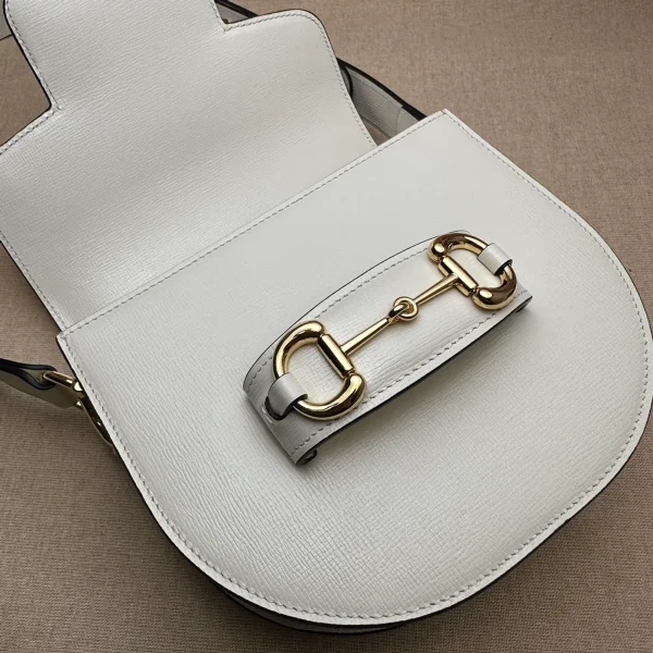 GUCCI Horsebit 1955迷你黑色皮革肩揹包-760191：圖片 9