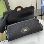GUCCI Luce黑色帆布肩揹包-786027：圖片 8