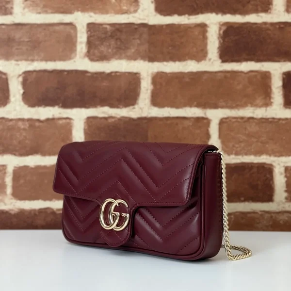 GUCCI GG Marmont灰色皮革斜挎包-751526：圖片 3
