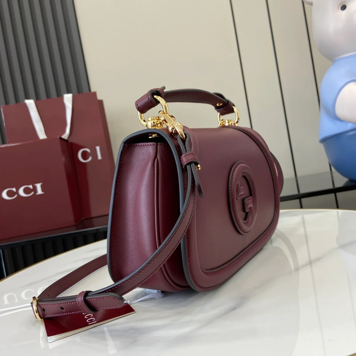 GUCCI Blondie小號黑色皮革手挽包-815714 3 GUCCI Blondie小號黑色皮革手挽包-815714