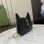 GUCCI Jackie Notte黑色漆皮肩揹包-782889：圖片 3