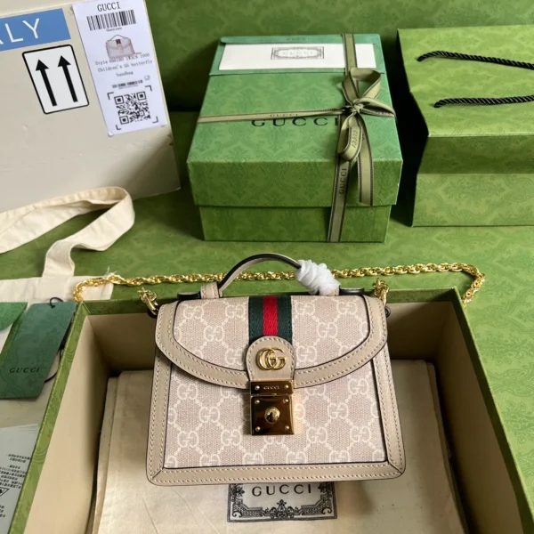 GUCCI Love Parade米棕帆布肩揹包-696180：圖片 2