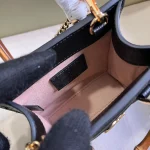 GUCCI Gucci Diana迷你黑色皮革手提包-760251：圖片 8
