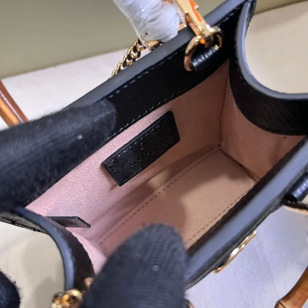 GUCCI Gucci Diana迷你黑色皮革手提包-760251：圖片 8