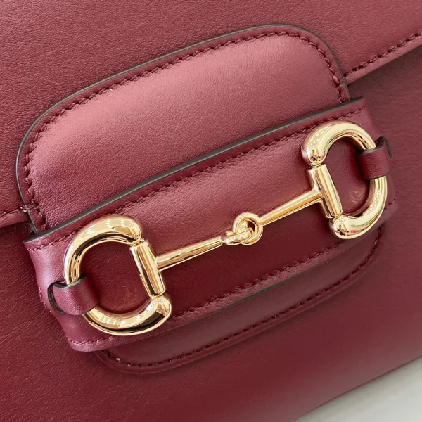 GUCCI Horsebit 1955小號米棕帆布肩揹包-815178：圖片 6