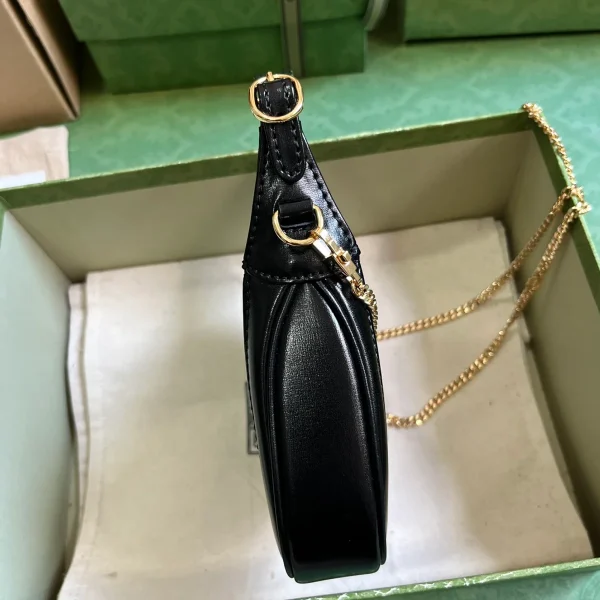 GUCCI Jackie 1961迷你黑色皮革斜揹包-760249：圖片 5