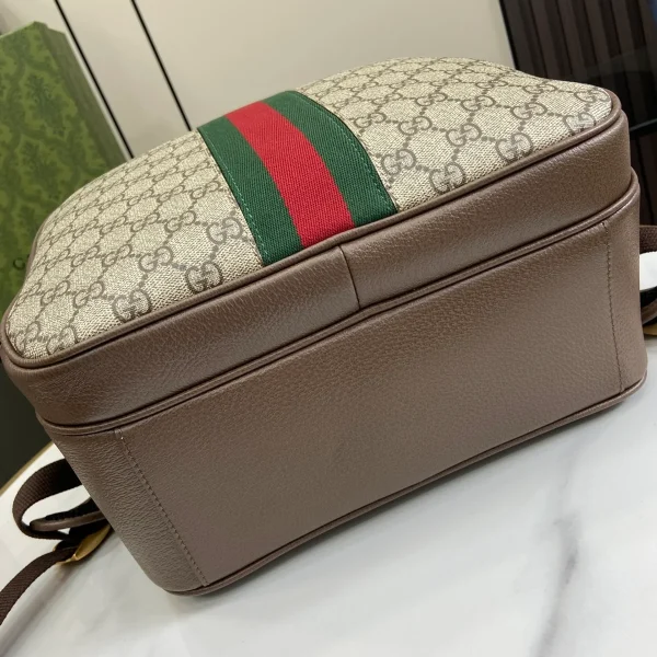 GUCCI Ophidia中號米棕帆布雙肩包-779901：圖片 5