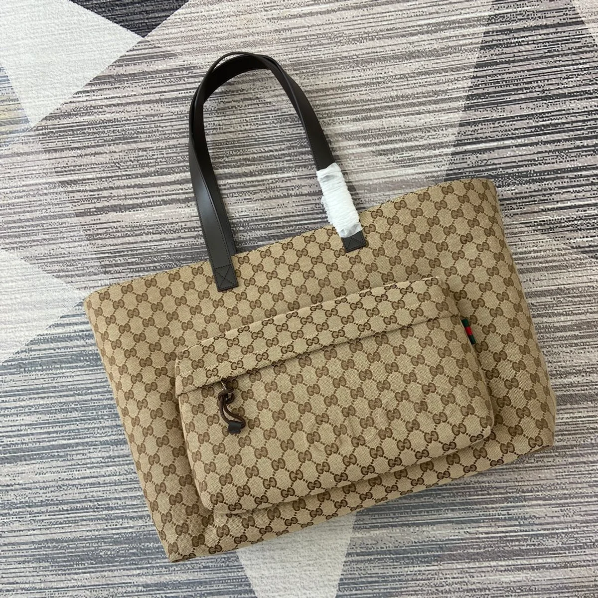 GUCCI Original GG大號米棕帆布托特包-802166 5 GUCCI Original GG大號米棕帆布托特包-802166