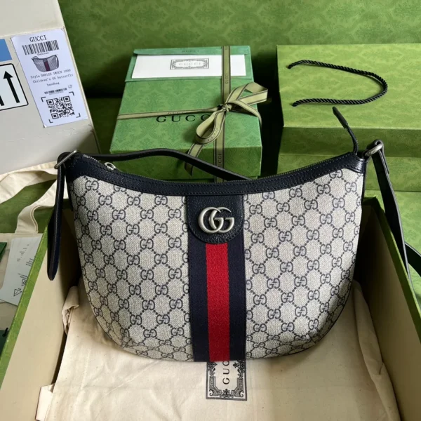 GUCCI Ophidia小號米棕帆布斜揹包-598125：圖片 2
