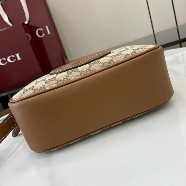 GUCCI Blondie迷你淺粉皮革斜揹包-820429：圖片 5