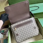 GUCCI Ophidia中米棕帆布郵差包-761741：圖片 8
