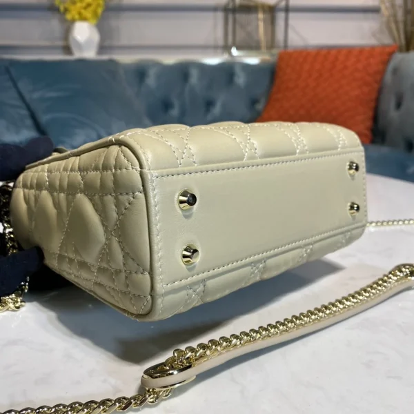 Dior Lady mini 綠色羊皮斜挎包mini-M0505：圖片 6