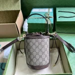 GUCCI Ophidia迷你米白帆布水桶包-760199：圖片 3