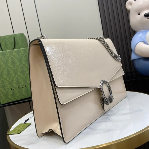 GUCCI Dionysus大號灰漆皮肩揹包-795003：圖片 3