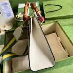 GUCCI Diana小號白色皮革手提包-702721：圖片 5