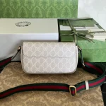 GUCCI Ophidia米棕帆布斜揹包-764961：圖片 7