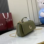 GUCCI GG Milano迷你綠色蓬鬆皮革斜揹包-806017：圖片 3