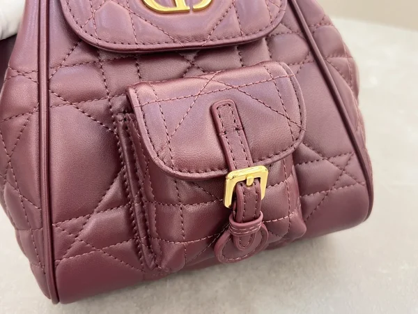 Dior Caro 粉紅羊皮雙肩背包小號PM-M6302：圖片 7