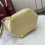 GUCCI Bamboo竹製米白皮革手提包-805832：圖片 5