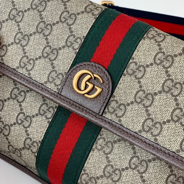 GUCCI Ophidia米棕帆布腰包-752597：圖片 9