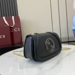 GUCCI Blondie黑色皮革肩揹包-815711：圖片 3
