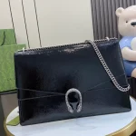 GUCCI Dionysus大號黑色漆皮肩揹包-795003：圖片 2