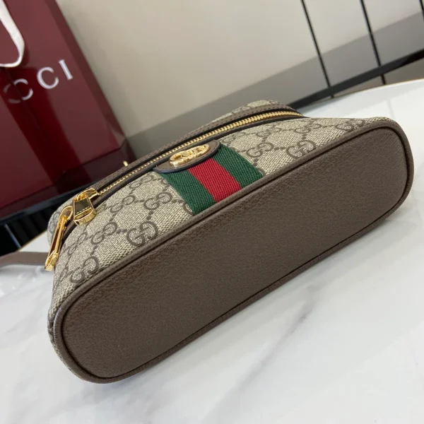 GUCCI Ophidia超迷你米白帆布斜揹包-816357：圖片 6