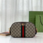 GUCCI Ophidia米棕帆布斜揹包-752591：圖片 2