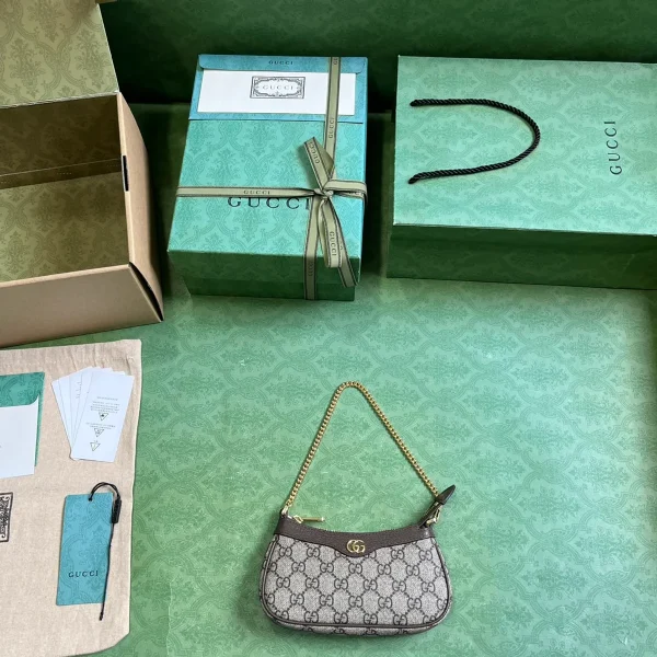 GUCCI Ophidia米白帆布斜揹包-764960：圖片 10