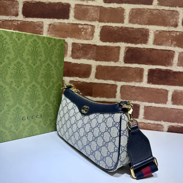 GUCCI Ophidia米白帆布斜背包-735132：圖片 3