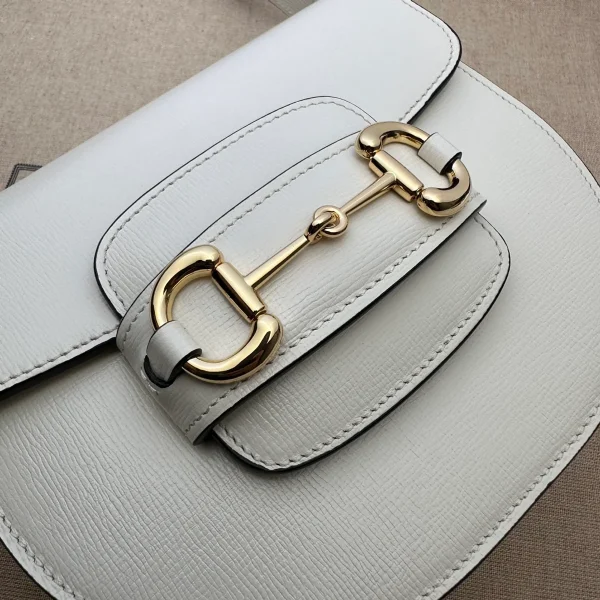 GUCCI Horsebit 1955迷你黑色皮革肩揹包-760191：圖片 6