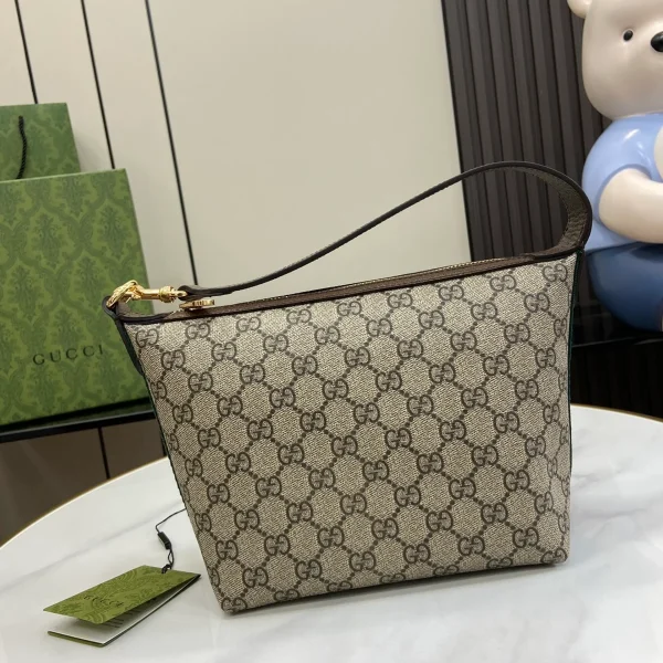 GUCCI Ophidia迷你米棕帆布肩揹包-795170：圖片 2