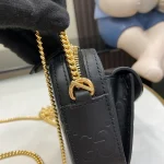 GUCCI GG Signature迷你黑色皮革肩揹包-781554：圖片 9