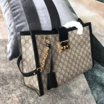 GUCCI GG Supreme中號米棕帆布肩揹包-479197：圖片 3