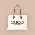 GUCCI Gucci Lido中號米棕帆布手挽包-772176