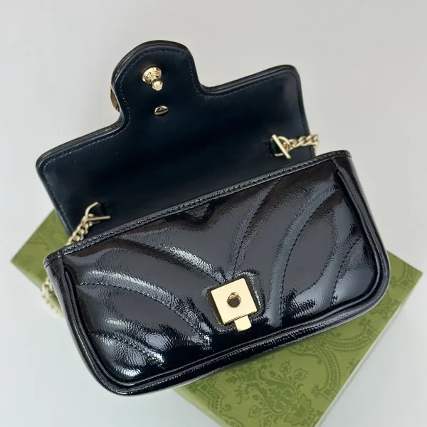 GUCCI Marmont灰色皮革超迷你包-476433：圖片 6