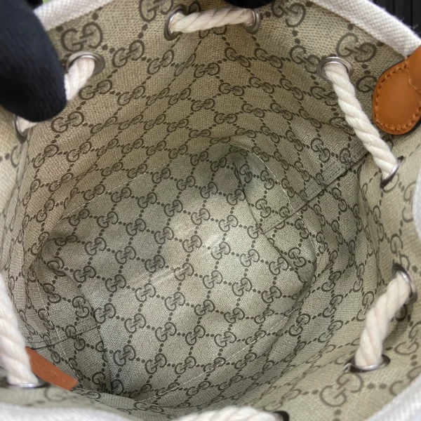GUCCI Gucci Lido米棕帆布單肩包-777166：圖片 9
