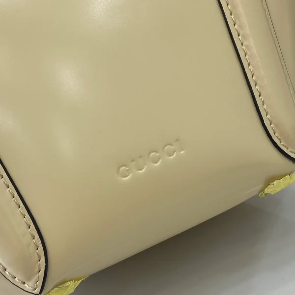 GUCCI Bamboo竹製米白皮革手提包-805832：圖片 6