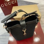 GUCCI Original GG黑色迷你帆布斜揹包-782919：圖片 6
