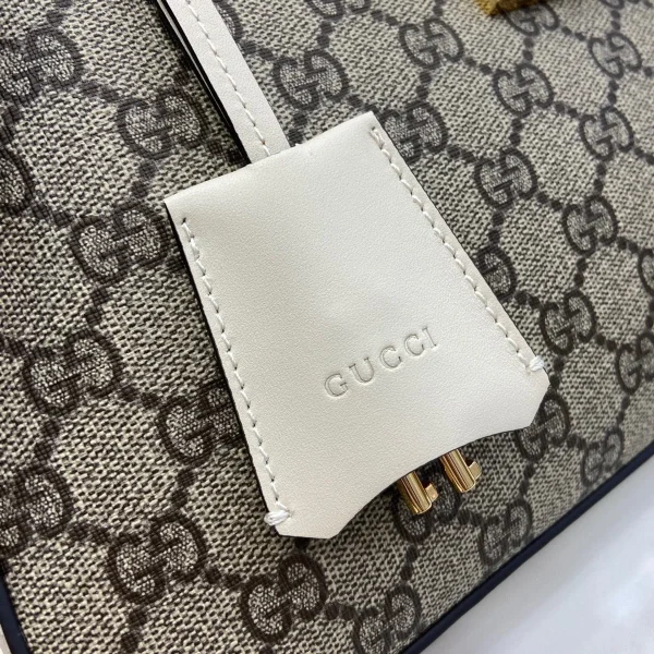 GUCCI GG Supreme中號米棕皮革斜揹包-795113：圖片 8