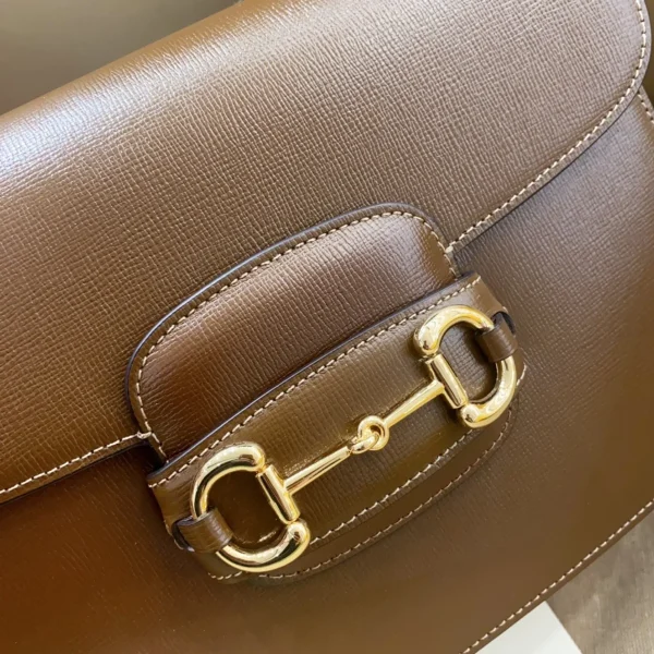 GUCCI 馬銜扣1955馬銜小號黑色皮革斜揹包-602204：圖片 3