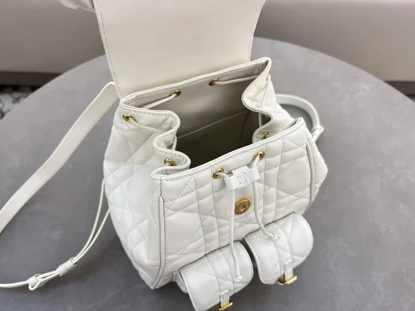 Dior Caro 奶白羊皮雙肩背包中號MM：圖片 7