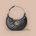GUCCI GG Marmont黑色皮革斜挎包-699514