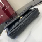 GUCCI GG Milano小號黑色皮革斜背包-806016：圖片 5