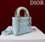 Dior Lady mini 淺藍羊皮斜挎包mini-M0505：圖片 3
