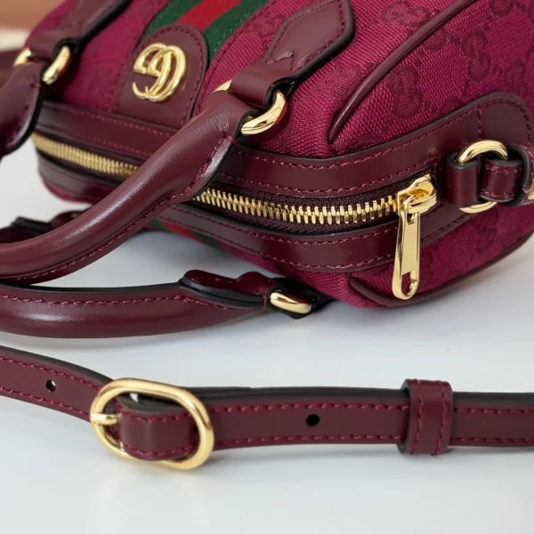 GUCCI Ophidia迷你米棕帆布斜背包-781490：圖片 8