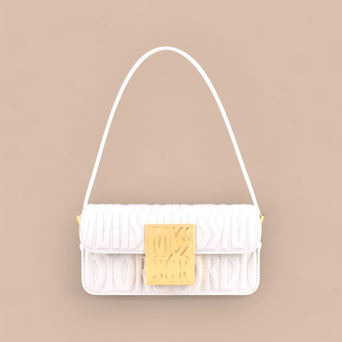 Dior Miss 白色小牛皮翻蓋包小號PM-M2610 1 Dior Miss 白色小牛皮翻蓋包小號PM-M2610