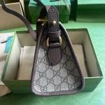 GUCCI Ophidia小號米棕帆布斜挎包-752581：圖片 5