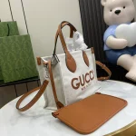 GUCCI Gucci Lido小號米棕帆布手提包-772144：圖片 3