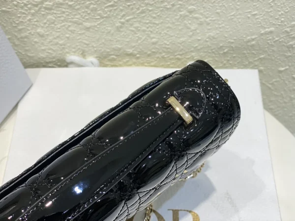 Dior Top 黑色漆皮斜挎包小號PM-M0997：圖片 7